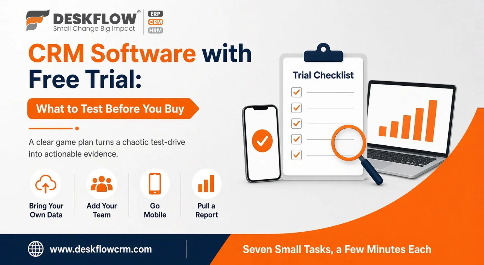 CRM software with free trial - what to test before you buy - Deskflow CRM